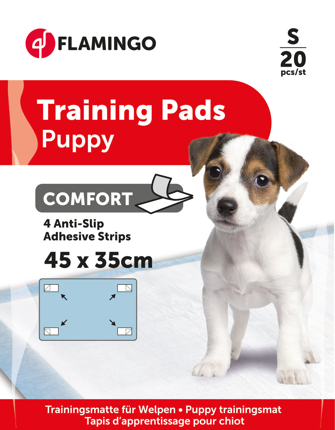 Empapadores Comfort para perros con tiras adhesivas antideslizantes T1