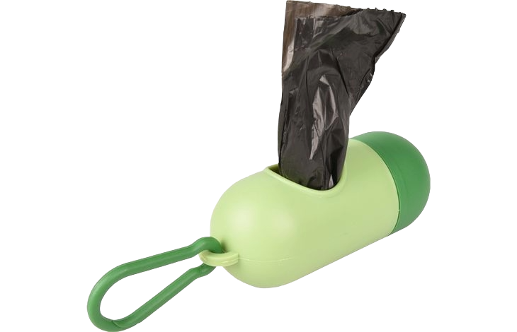Dispensador de bolsas para perro con mosquetón