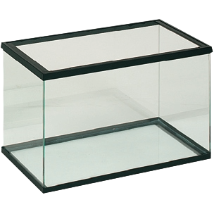 Acuario de vidrio negro