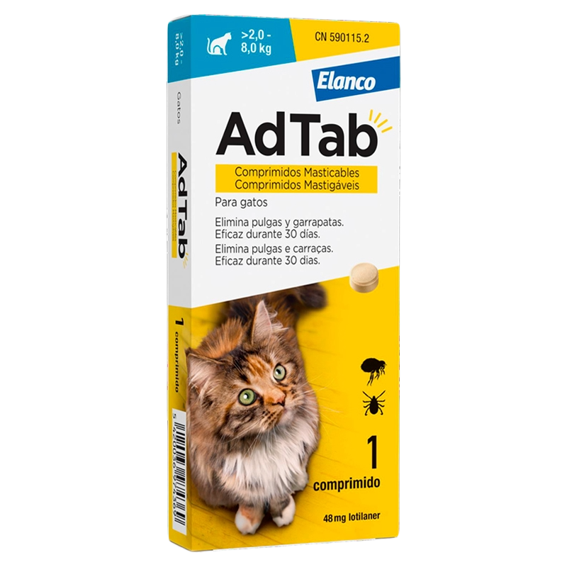 AdTab Comprimidos Masticables para Gatos (>2 - 8 kg)