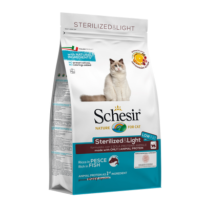 Schesir Esterilizado y Light con Pescado 1,5Kg