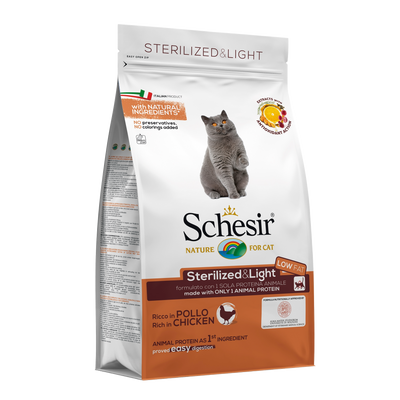Schesir Esterilizado y Light con Pollo 1,5Kg