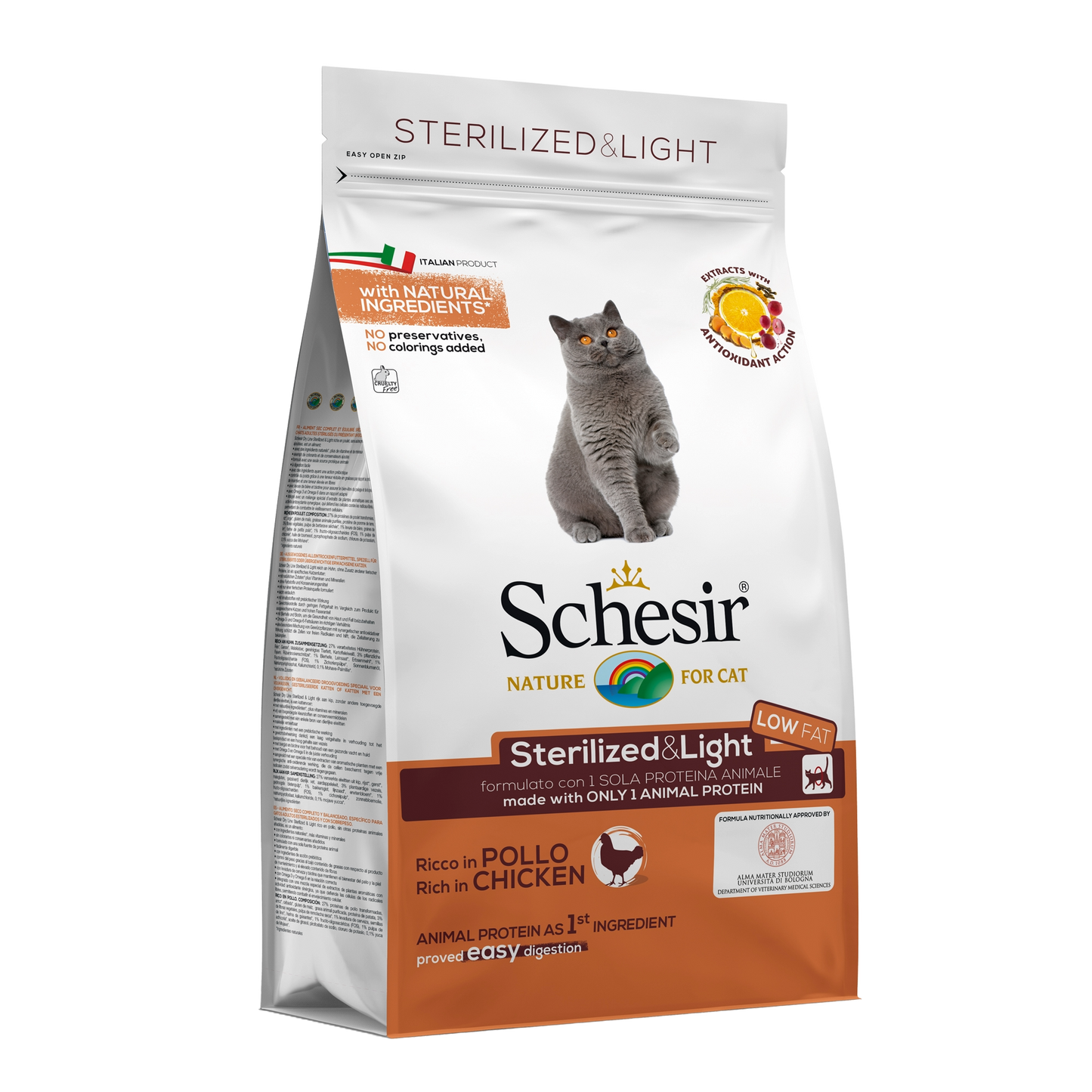 Schesir Esterilizado y Light con Pollo 400g