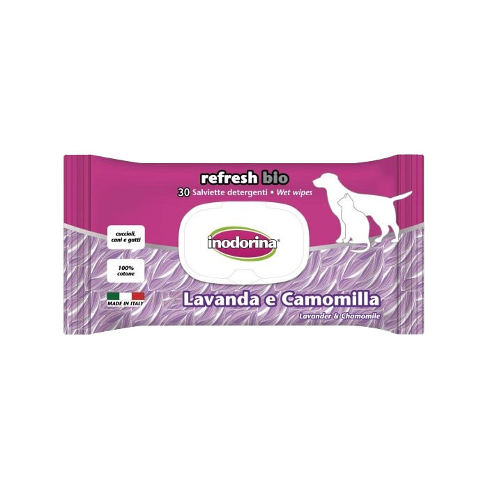 Toallitas higiénicas Inodorina Bio para perros y gatos