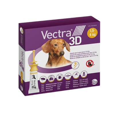 Vectra 3D Perros 1,5–4 kg (3 pipetas)
