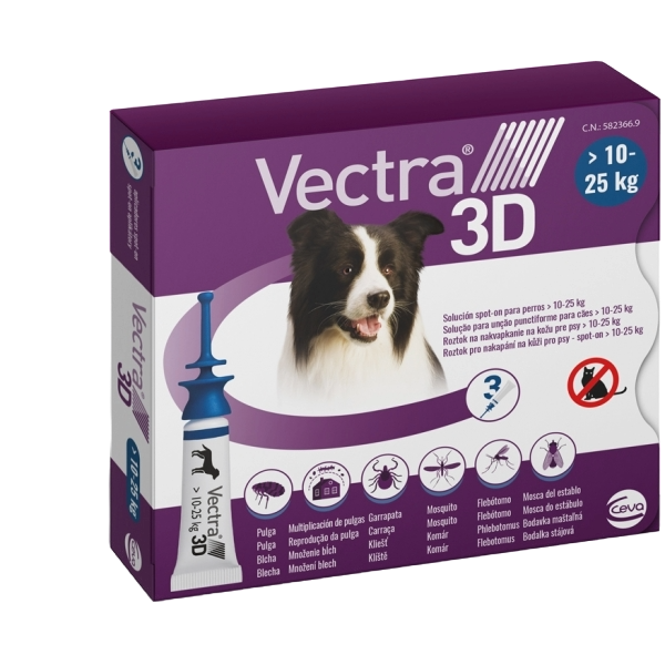 Vectra 3D Perros 10–25 kg (3 pipetas)