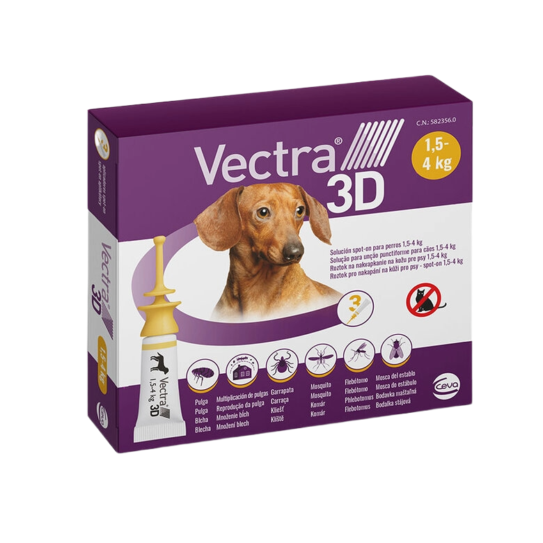 Vectra 3D Perros 4–10 kg (3 pipetas)