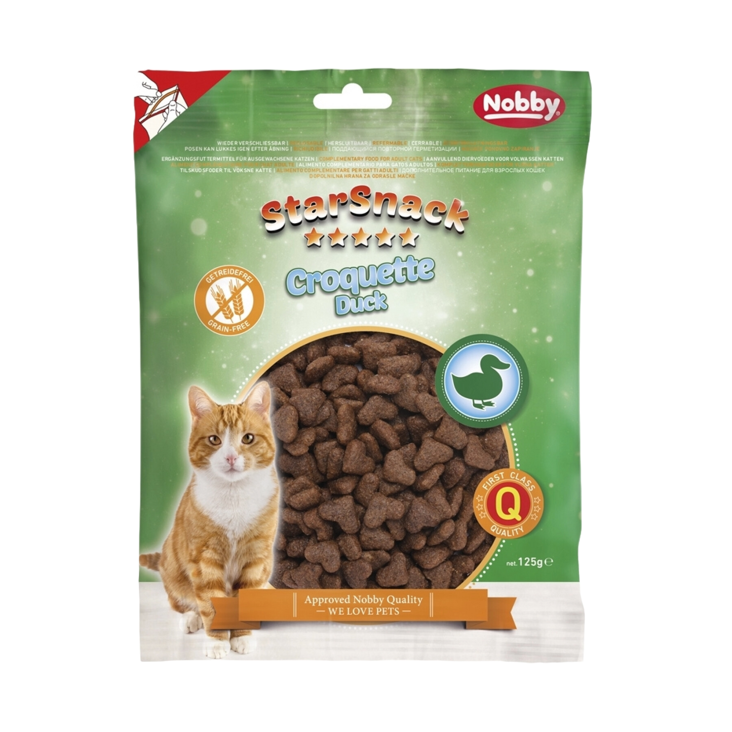 Snack para Gatos StarSnack Croquette Grain Free de Pato – 125g