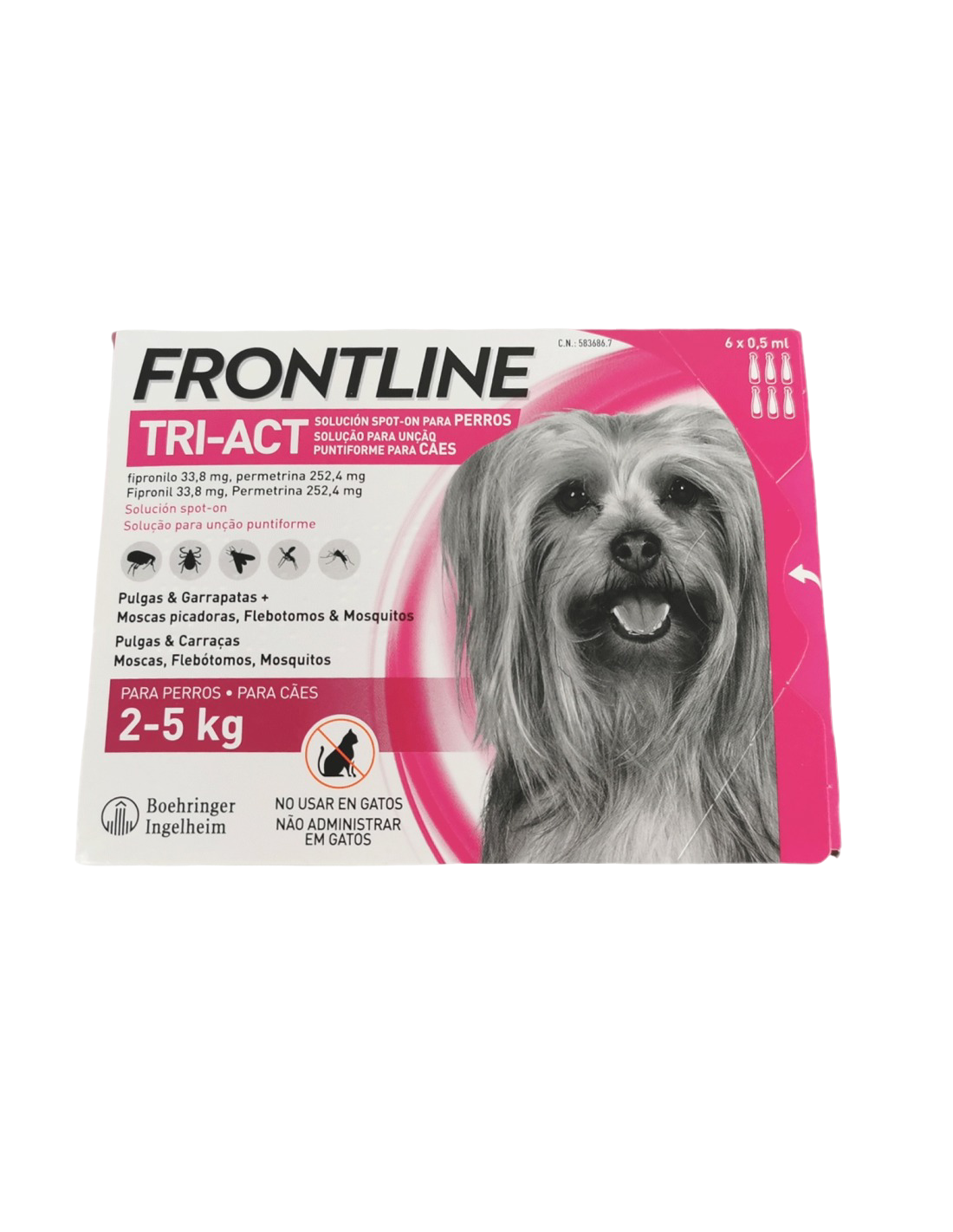 Frontline Tri-Act Perros 2–5 kg (6 pipetas)