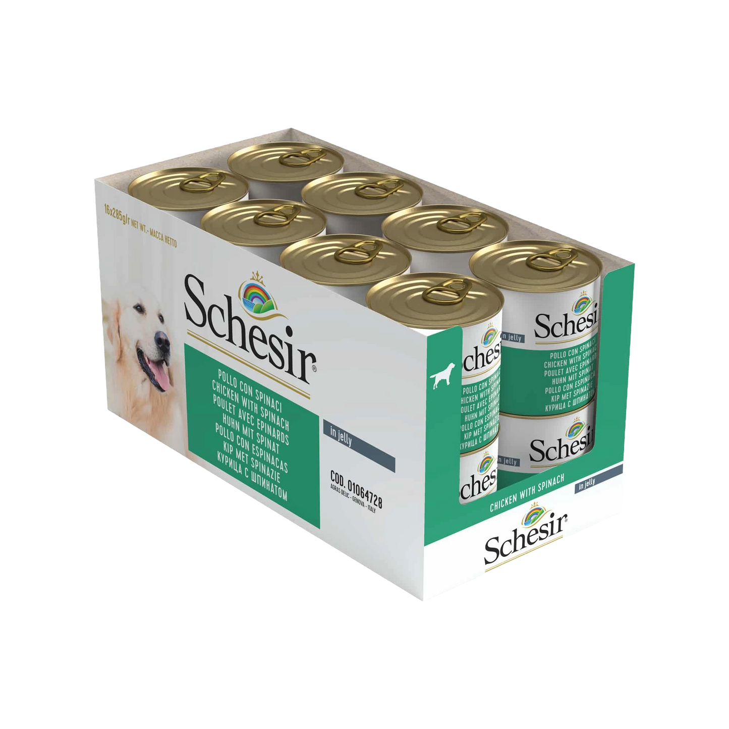 Schesir Lata Pollo con espinacas 285g