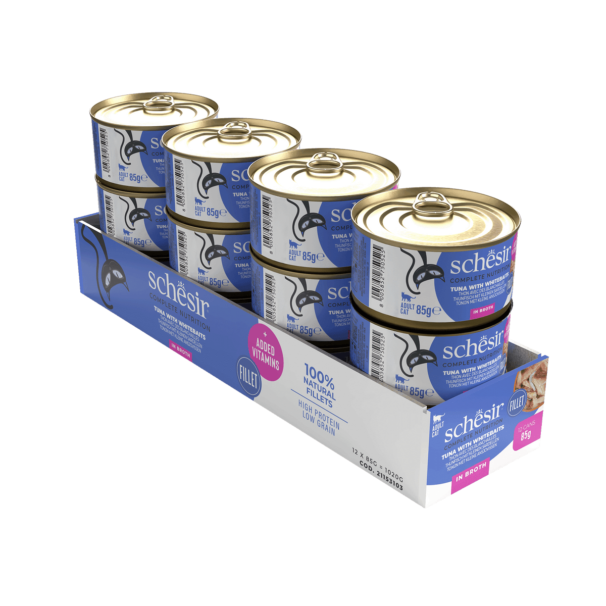 Schesir Lata Atún con anchovetas pequeñas 85g alimento completo para gatos - imagen 2