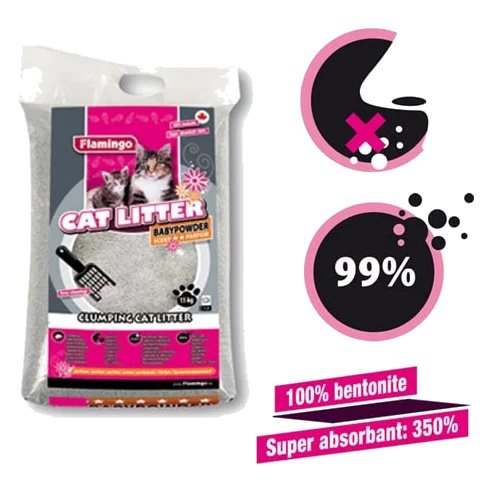 Arena aglomerante con olor a polvos de talco 7Kg para gatos