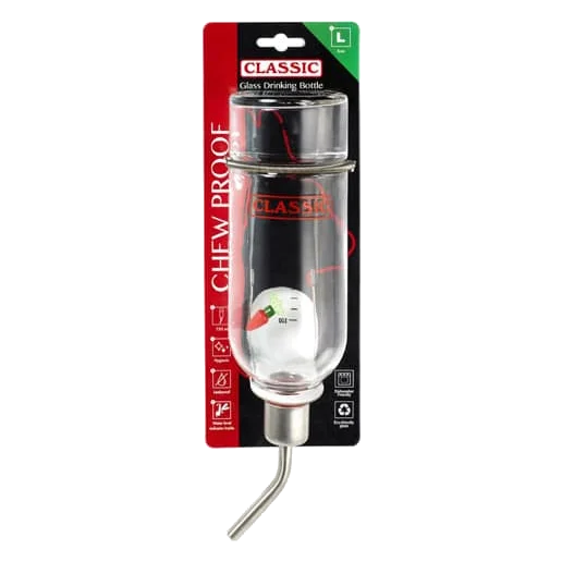 CLASSIC Bebedero de cristal botella T3 grande 750ml para roedores