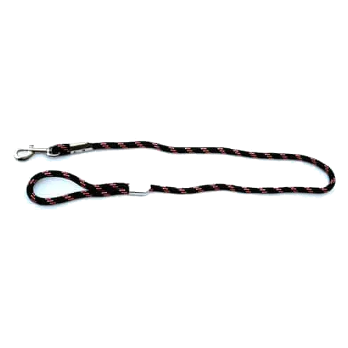 Correa de cuerda roja y negra para perros, 8 mm