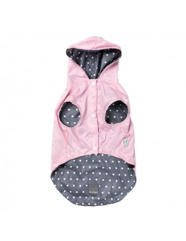 Impermeable reversible para perros FuzzYard Flipside 24 rosa