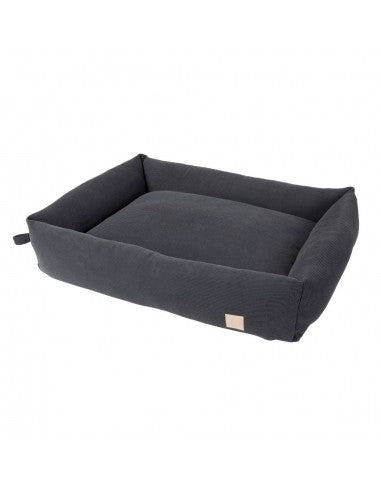 Cama para perro de pana FuzzYard Life Slate Grey (talla L)