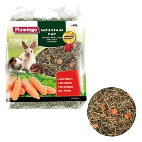 Heno de montaña con zanahoria 500gr para roedores