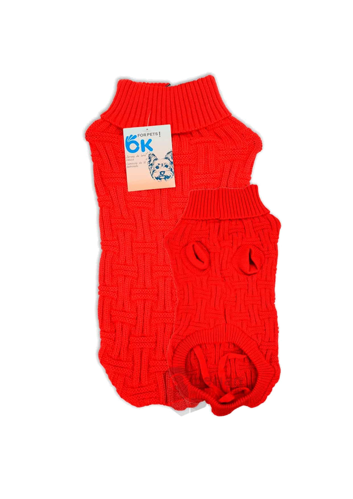 Jersey punto para perros rojo