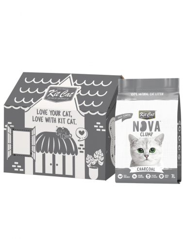 Arena para gatos aglomerante Kit Cat NovaClump carbón 7 L