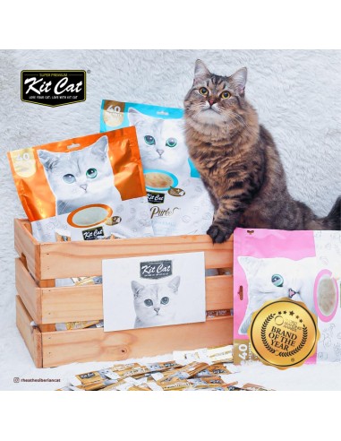 Snacks para gatos Kit Cat PurrPuree pollo y fibra 40x15 g