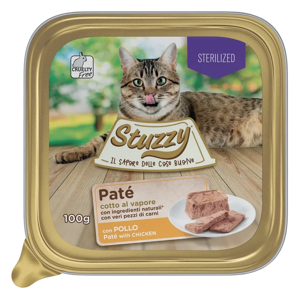 Mister Stuzzy Cat Tarrinas Aluminio Pollo para gatos esterilizados 100 gr