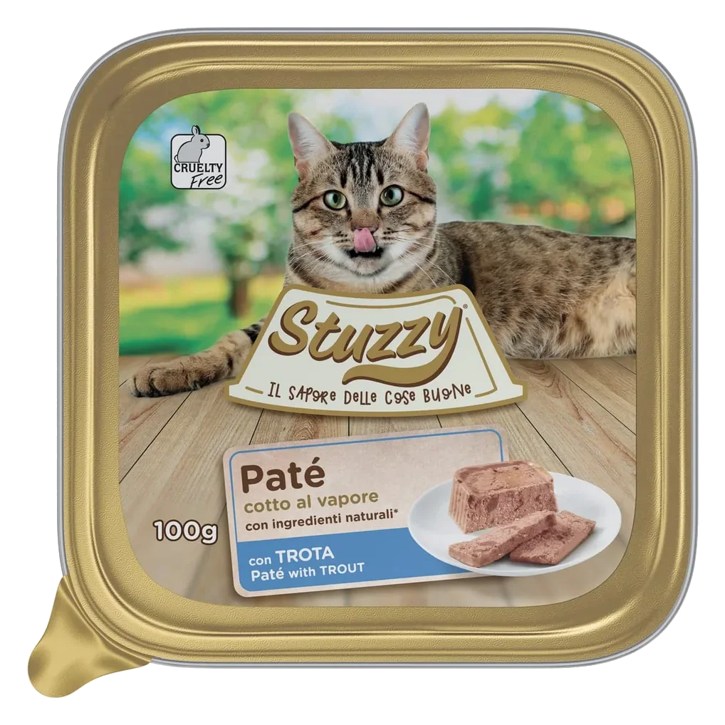 Mister Stuzzy Cat Tarrinas Aluminio Trucha 100 gr para gatos