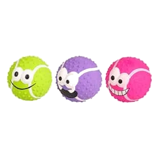 Pelotas de látex con sonido 7 cm para perros, pack de 3
