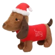 Peluche navideño teckel con sonido para perros