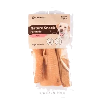 Rollos de piel de cerdo deshidratada 12 cm para perros, 3 uds