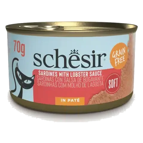 Schesir grill sardinas paté sardinas salsa de bogavante 70 gr para gatos