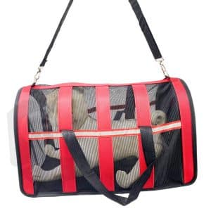 Bolso de transporte respirable en lona y rejilla 48 x 27 x 27cm ROJO