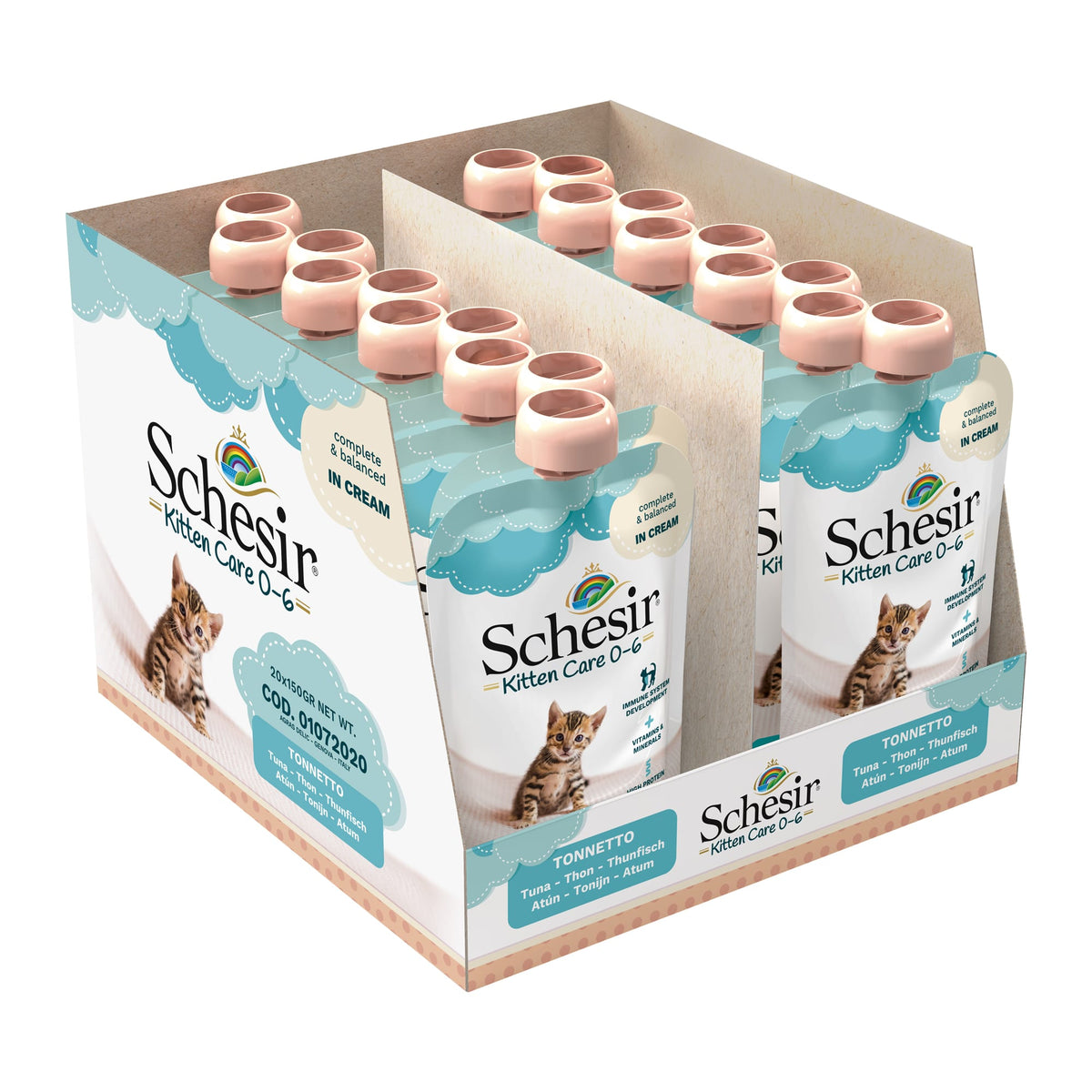 Schesir kitten crema atún 0-6 meses 150 gr para gatos - imagen 3