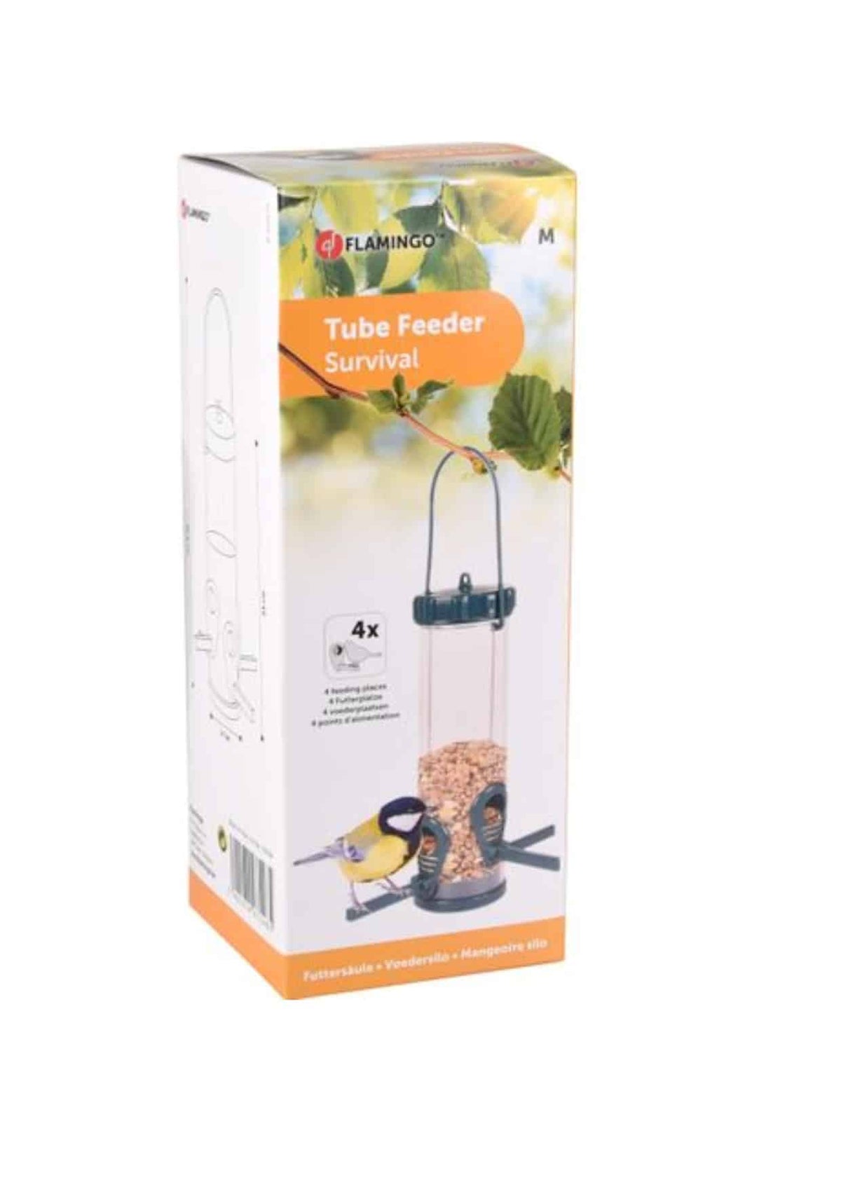 Silo comedero semillas survival m plastico 22,5x22,5x34,6cm para pájaros - imagen 2