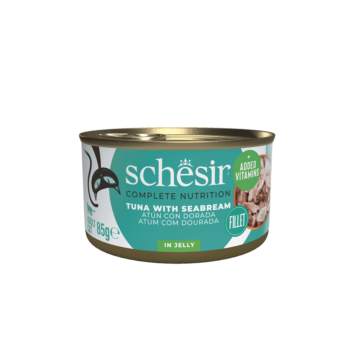 Schesir Lata Atún con Dorada 85g alimento completo para gatos