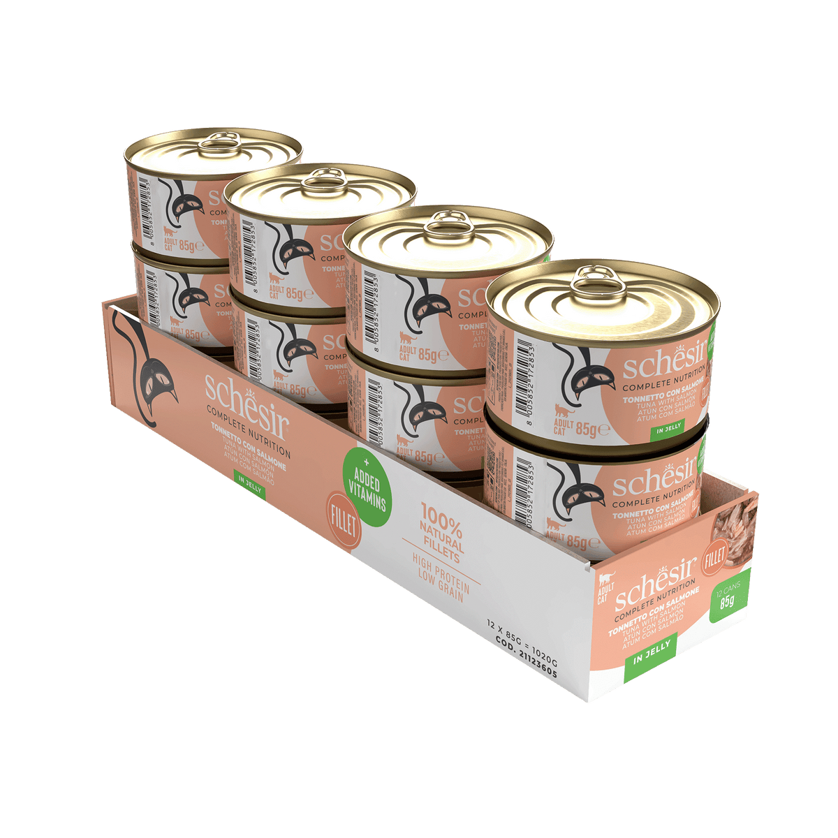 Schesir Lata Atún con salmón 85 gr alimento completo para gatos - imagen 2