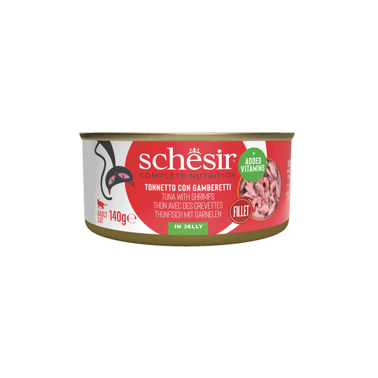 Schesir Lata Atún con gambas 140g alimento completo para gatos