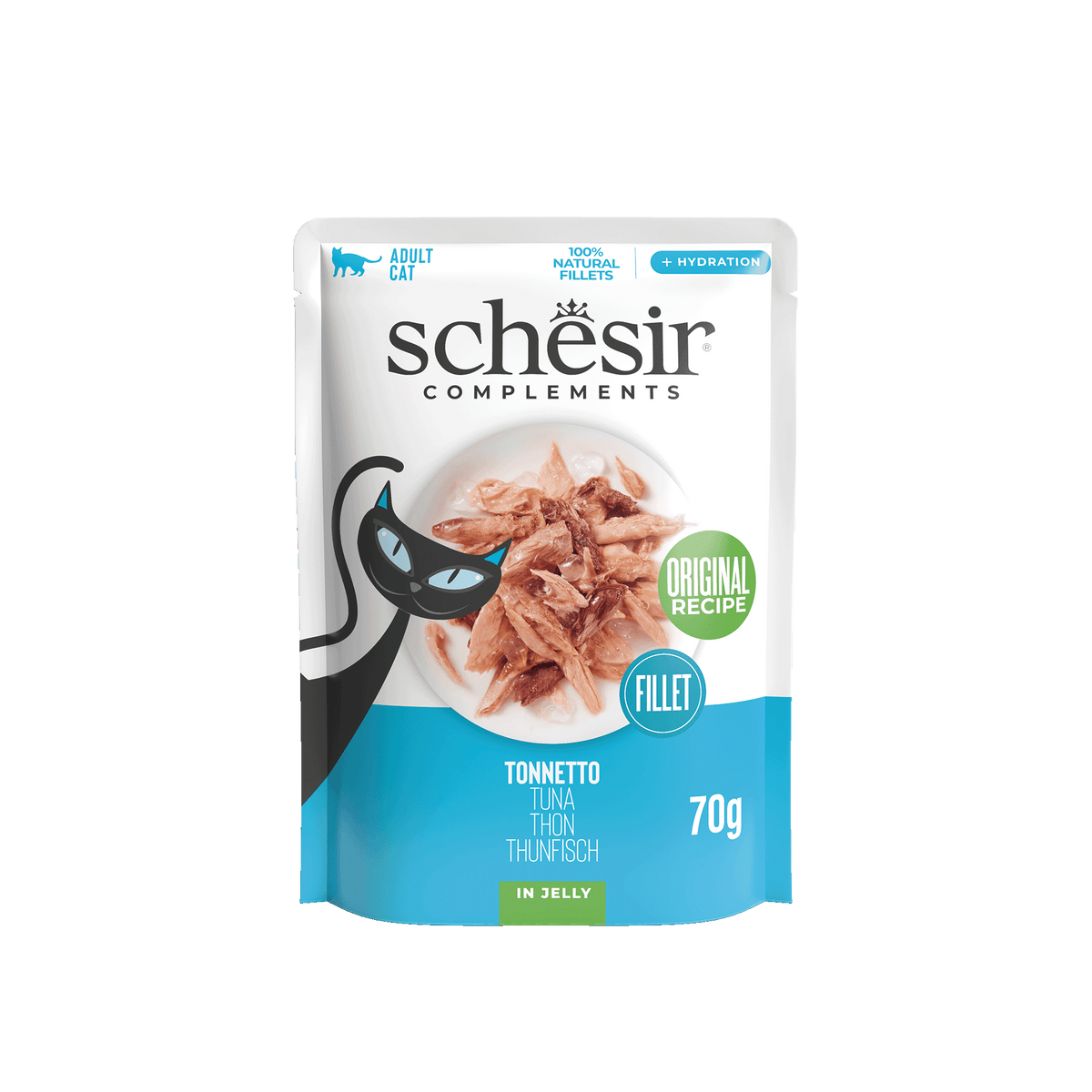 Schesir Sobre atún 70 gr en gelatima para gatos