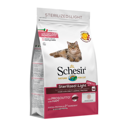 Schesir Esterilizado y Light con Jamón 1,5Kg