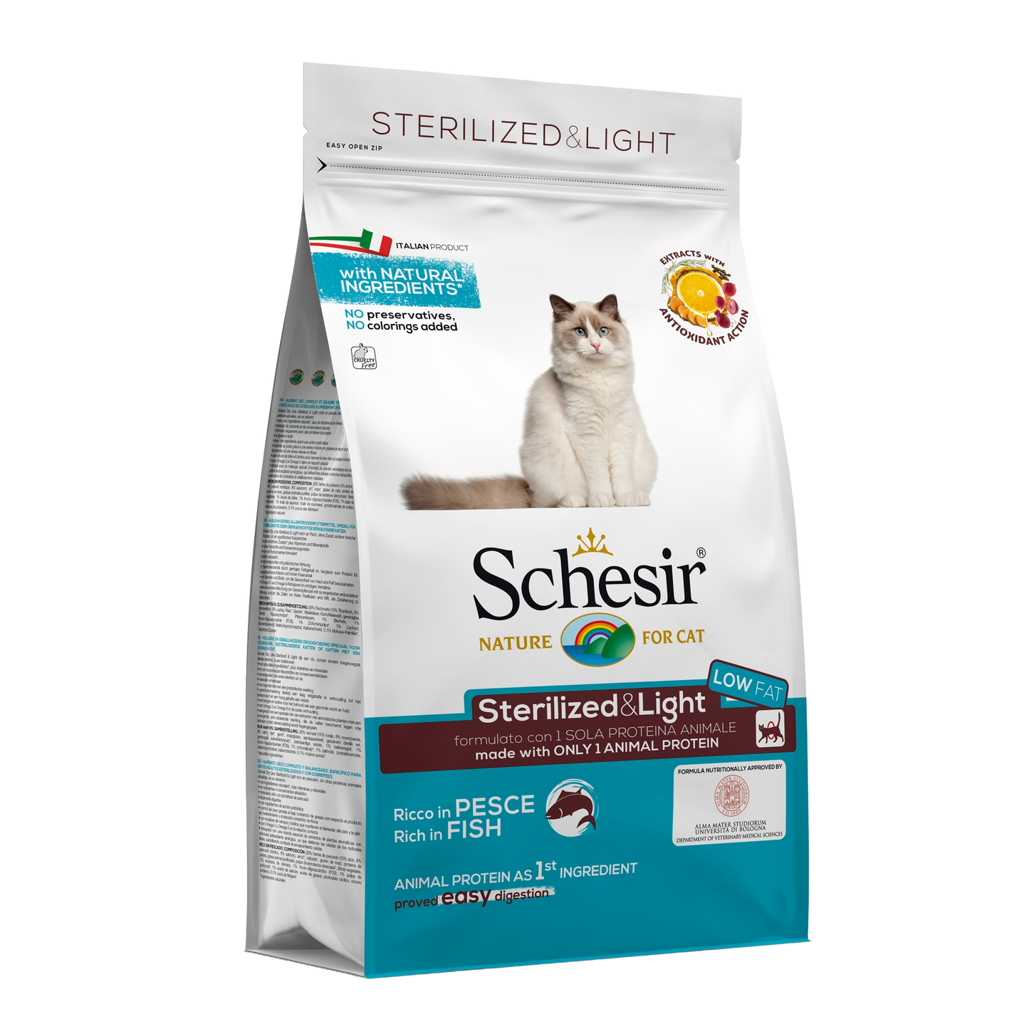 Schesir Esterilizado y Light con Pescado 1,5Kg