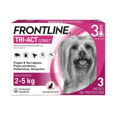 Frontline Tri-Act Perros 2–5 kg (3 pipetas)
