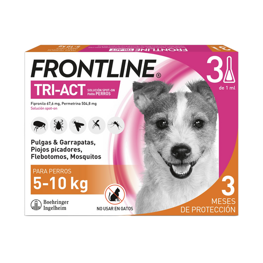 Frontline Tri-Act Perros 5–10 kg (3 pipetas)