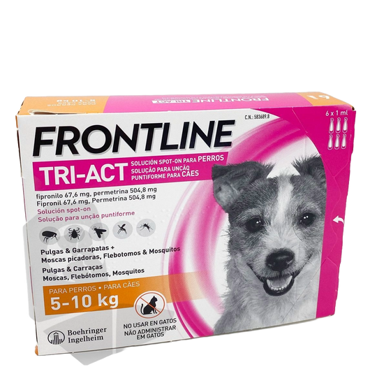 Frontline Tri-Act Perros 5–10 kg (6 pipetas)