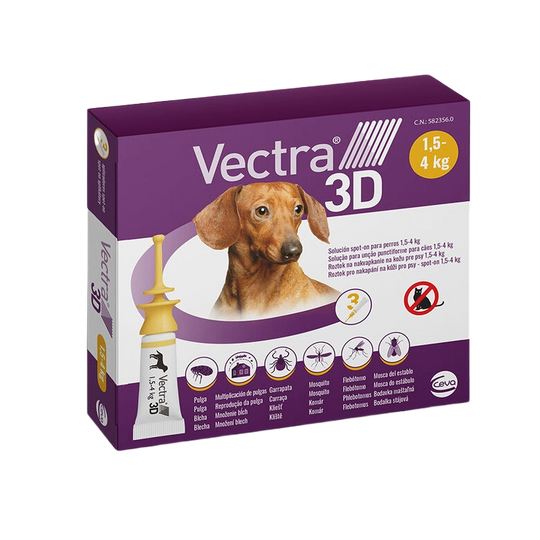 Vectra 3D Perros 1,5–4 kg (3 pipetas)
