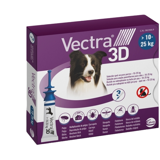 Vectra 3D Perros 10–25 kg (3 pipetas)