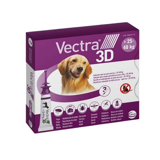 Vectra 3D Perros 25–40 kg (3 pipetas)