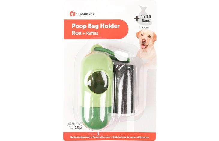 Dispensador de bolsas para perro con mosquetón