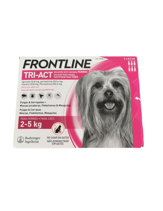 Frontline Tri-Act Perros 2–5 kg (6 pipetas)