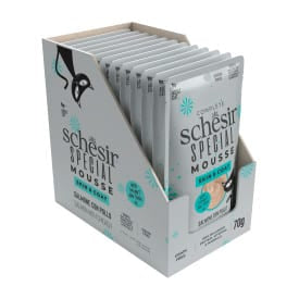 Schesir pouch mousse piel y pelaje salmón con pollo para gatos - imagen 3