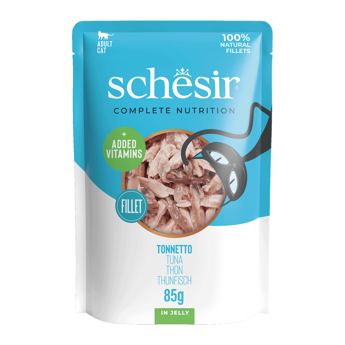 Schesir Sobre Atún 85g alimento completo para gatos