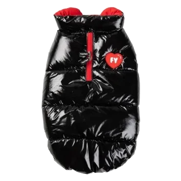 Abrigo acolchado para perros FuzzYard Amor negro